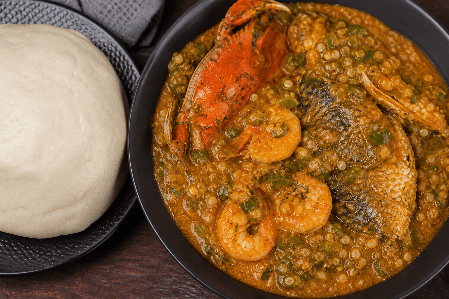 Banku seafood okro